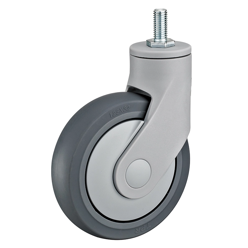 IMtg 55(12)-Аппаратное колесо из термопластичной резины 125 мм (болт М12, шарикоп,  г/п 100 кг)