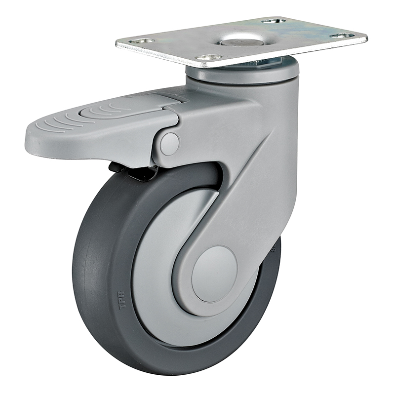 SCIMb 42 - Аппаратное колесо из термопластичной резины 100 мм (площадка, поворотн., тормоз)